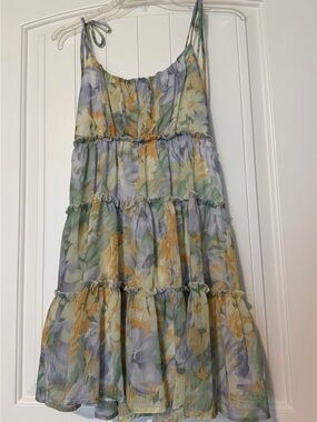 Floral Tiered Sundress in Yellow, Lavender & Sage